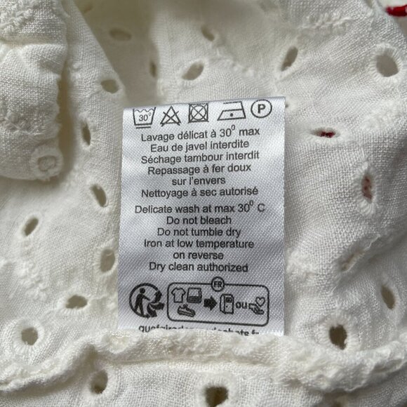 Rouje Paris Aneth White Eyelet Button Shirt Blouse Top - Picture 7 of 8